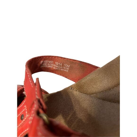 Clarks Collection Sandals Womens 10 M Lexi Jasmine Slides Leather Red - Picture 4 of 5